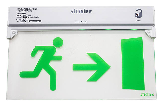 Señalizacion Atomlux Hombre-Flecha-Puerta Acrilico Luminoso (9905L)