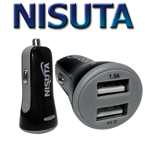 Cargador 12v a 2 USB 2.1A Nisuta (NS-AD12US2E)