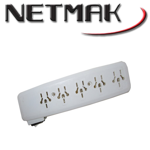 Zapatilla 220V Con Interruptor 5 Tomas 1.50 Mts Netmak (NM-ZP5)