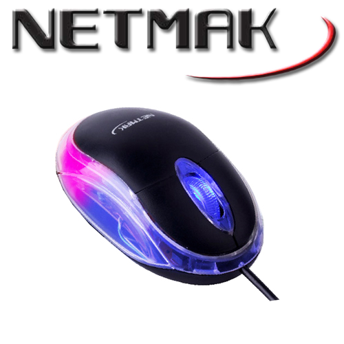Mouse USB Luminoso Netmak (NM-M01) Negro