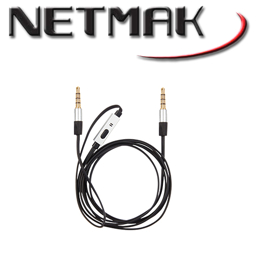 Cable Manos Libres 3.5 Mm Con Microfono Netmak (NM-MIC15)