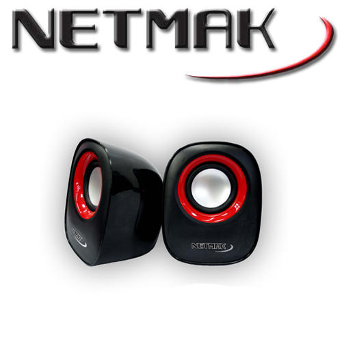 Parlantes USB Rojo Netmak (NM-9025R)