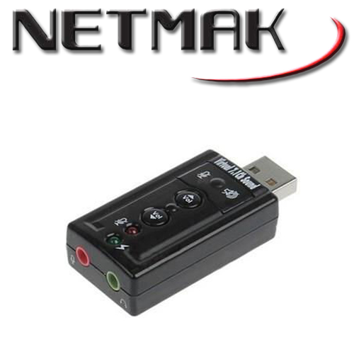 Placa de Sonido USB 7.1 Netmak (NM-SU8CH)