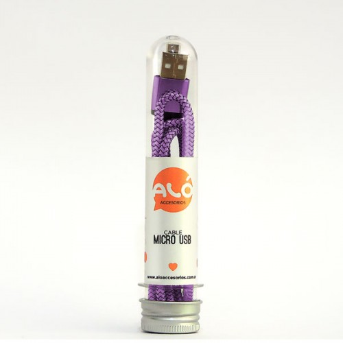Cable USB a Micro USB Aló Trenzado Violeta