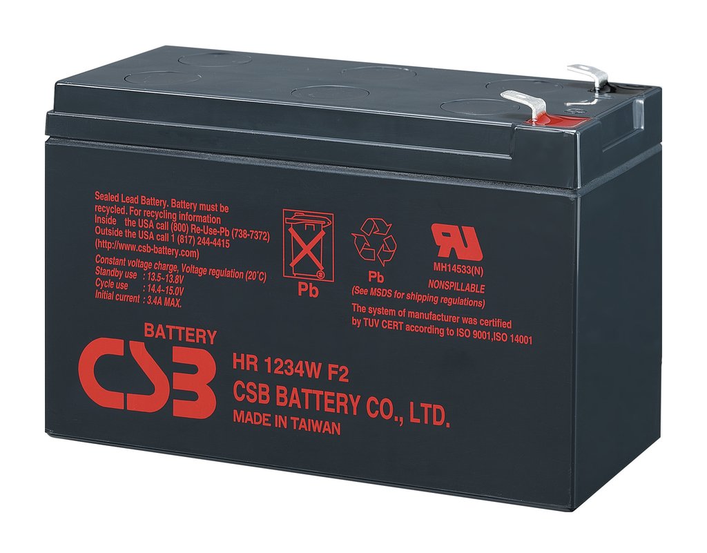 Batería de plomo ácido sellada de 12V, 9A CSB (HR1234WF2)
