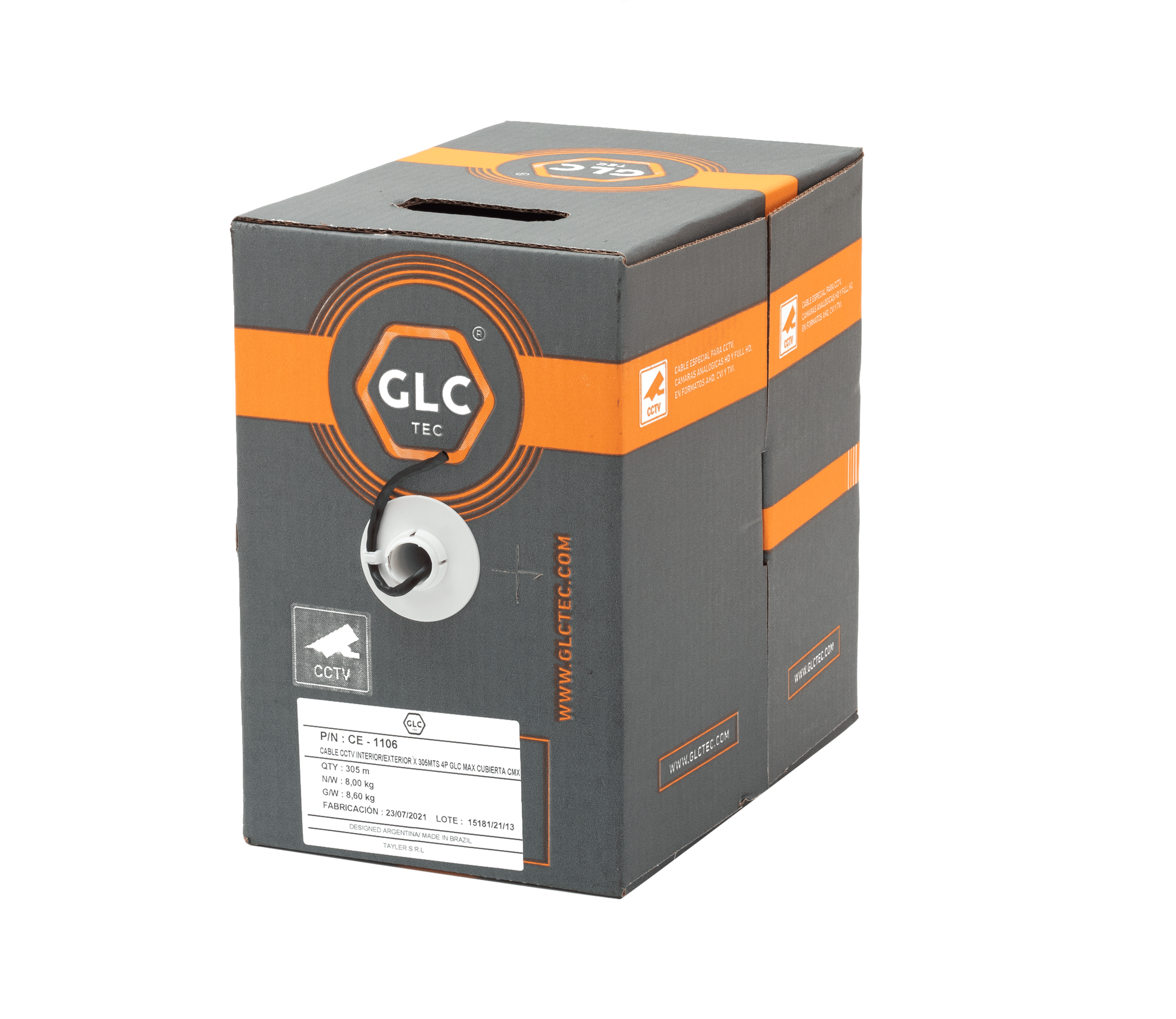 Cable UTP GLC Int/Ext Cat5e X 305 Mts P/CCTV 100% COBRE (CE-1106)
