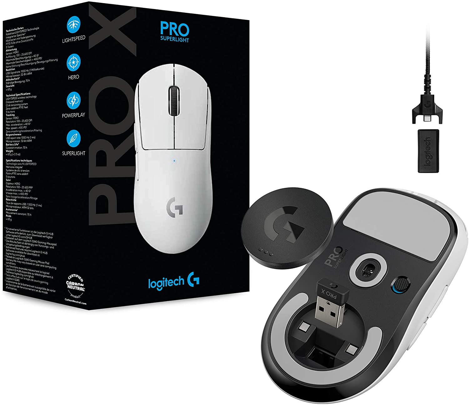 Mouse Inalambrico Gamer Logitech PRO X Superlight (910-005941) Blanco
