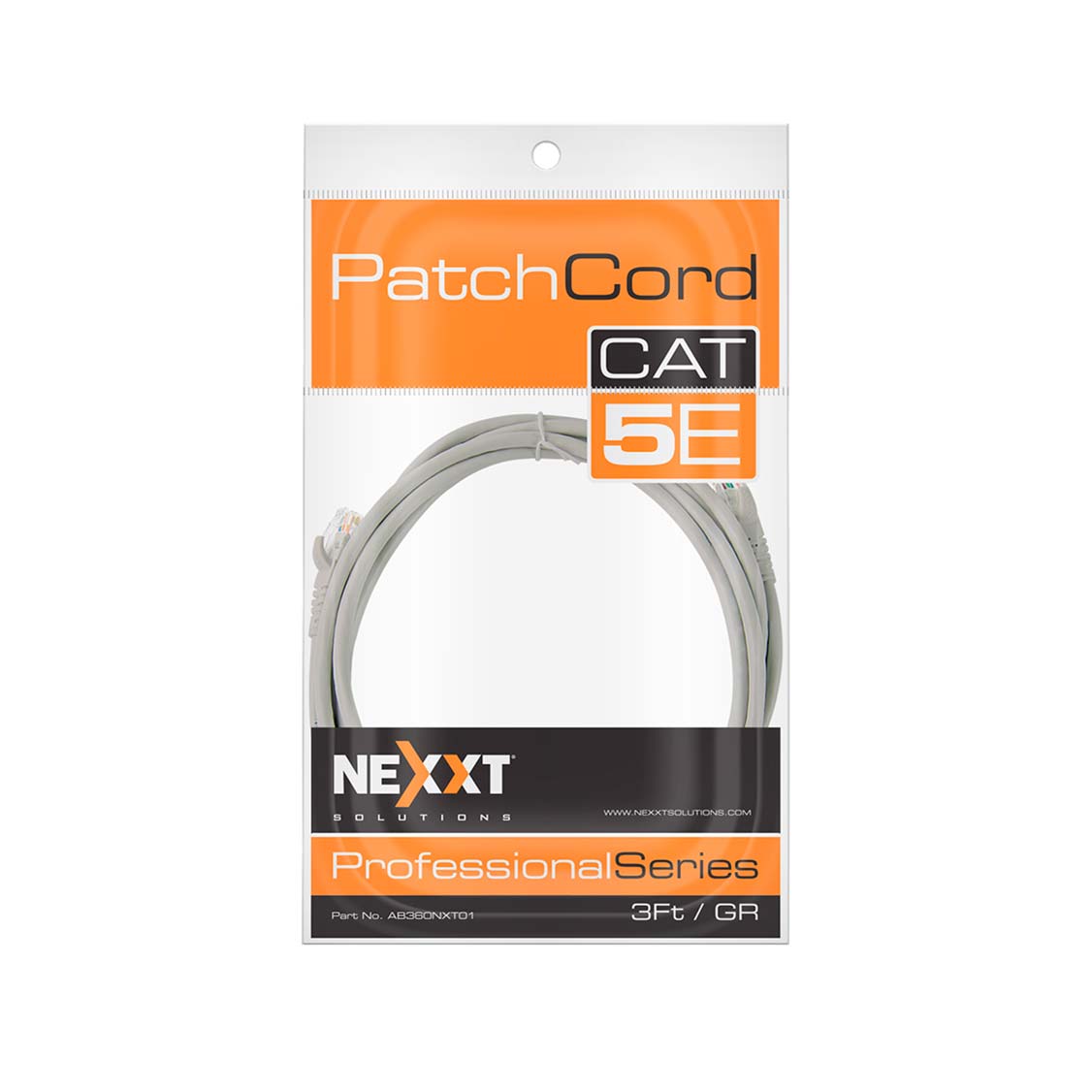 Patch Cord UTP NEXXT Cat5 1mts Gris (AB360NXT01)