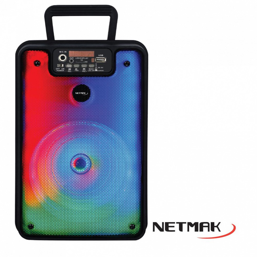 Parlante Bluetooth Karaoke C/Panel Led 6.5" Netmak (NM-FRESH) - 50% OFF