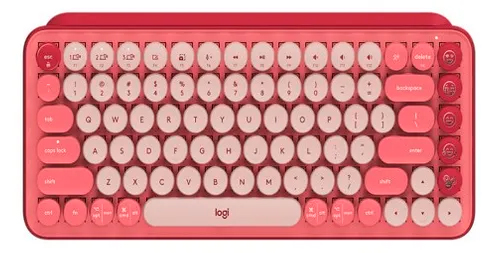Teclado Logitech POP Keys Mecanico Rosa Coral (920-010715)