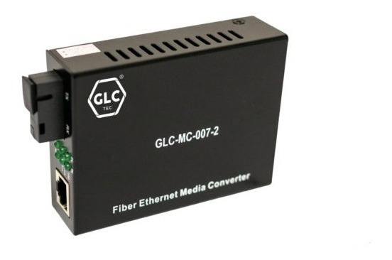 Conversor Single de Fibra Optica GLC (GLC-MC-007-2) Con Fuente
