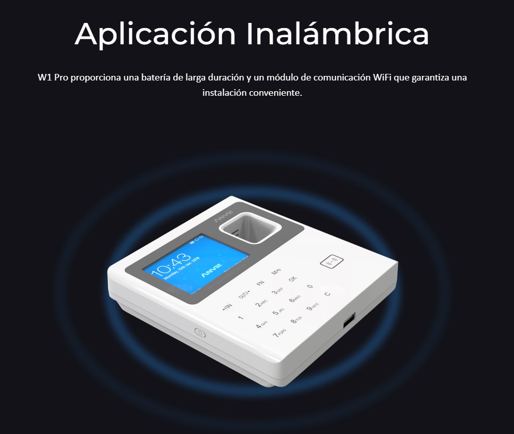 Control Acceso Biometrico W1 Pro Sin Fuente ANVIZ