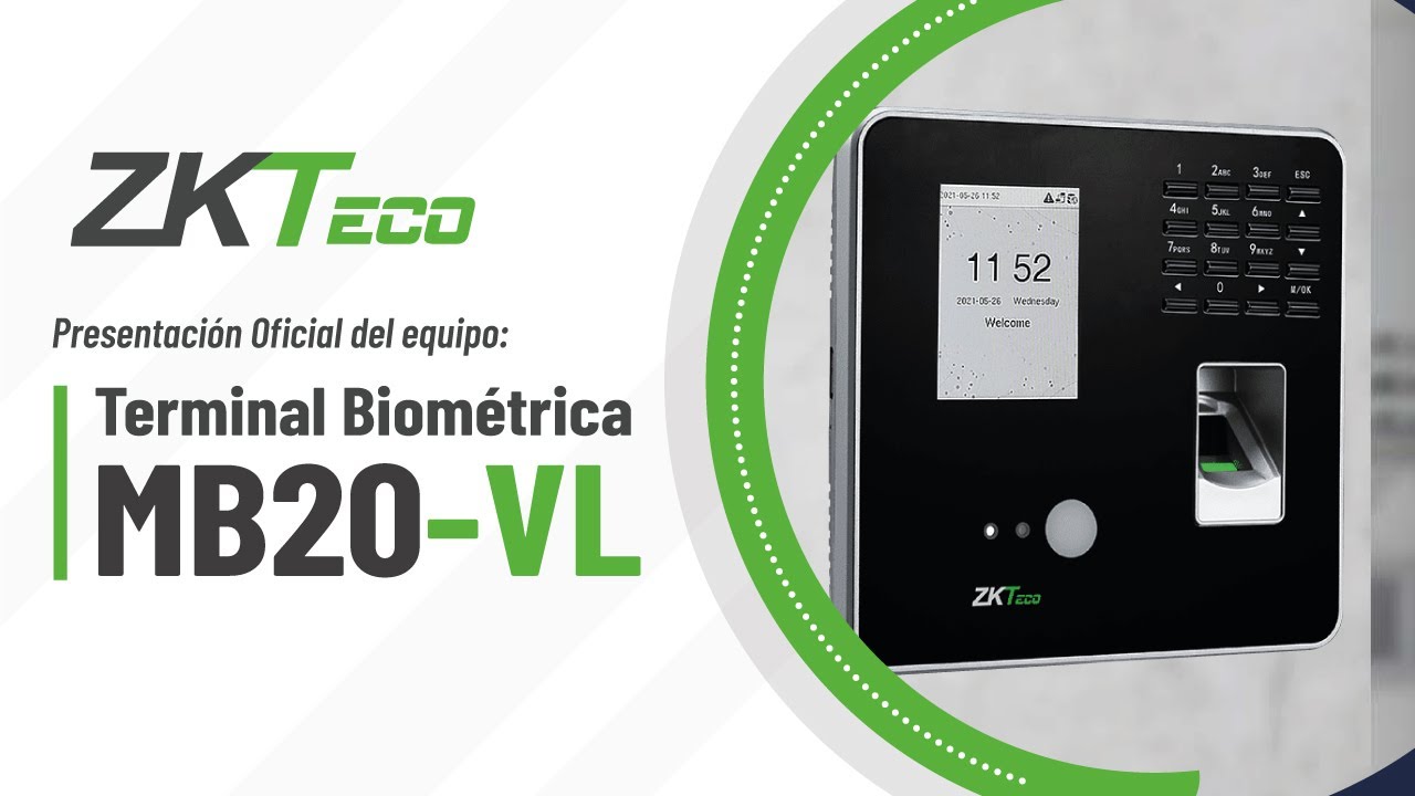 Control Acceso Biometrico c/Reconocimiento Fcial Sin Fuente ZKTeco (MB20-VL)