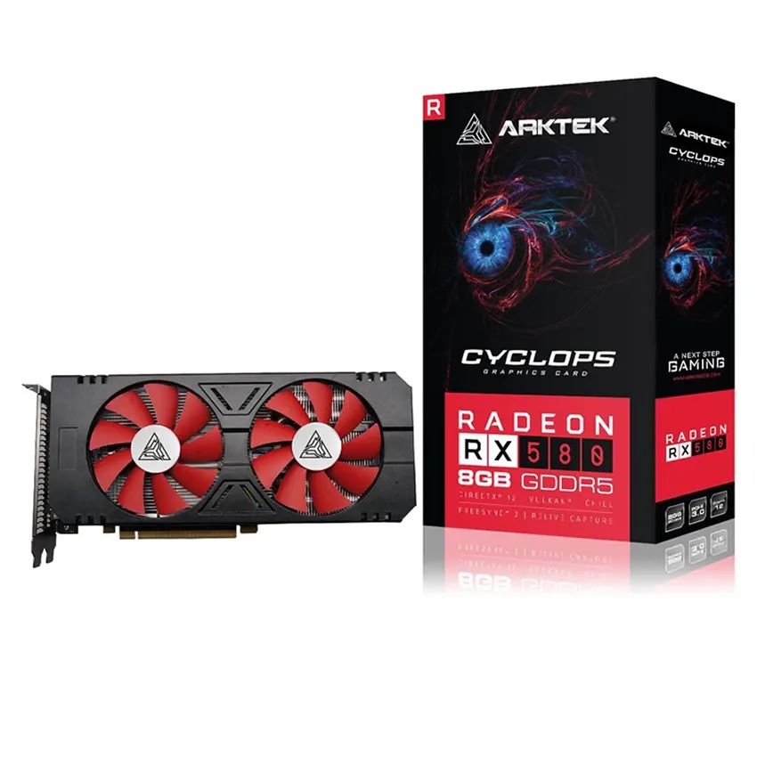 Pci-e 8 Gb Radeon RX 580 VGA Arktek DDR5 256 BIT Dual Fan  (AKR580D5S8GH1)