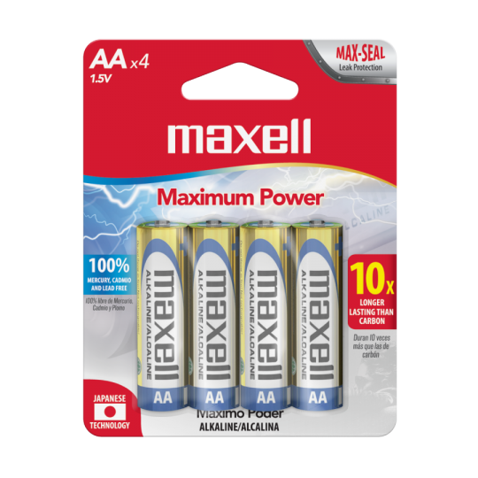 Pila Maxell Alcalina AA Blister x4 1.5V (AA-4BP) (BP X24)