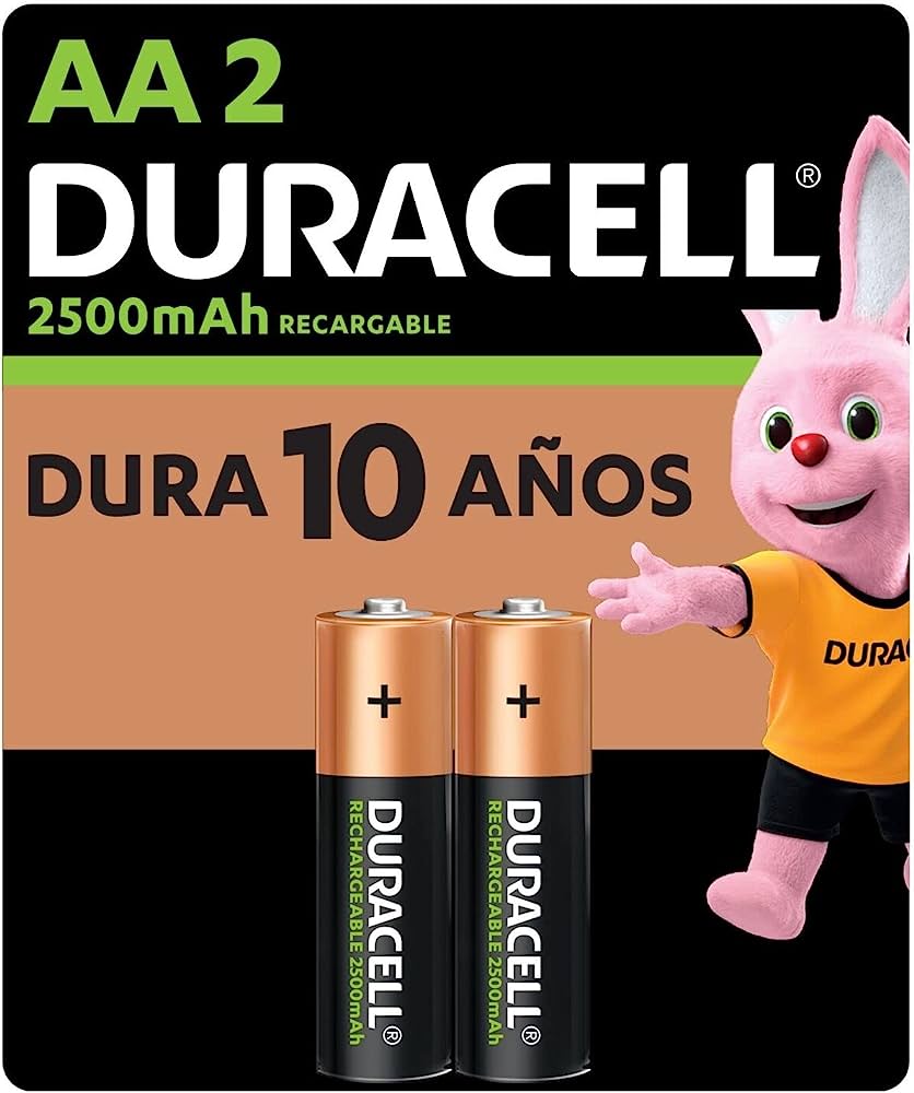 Pila Alcalina Duracell AA Recargable 2500mAh Blister X2