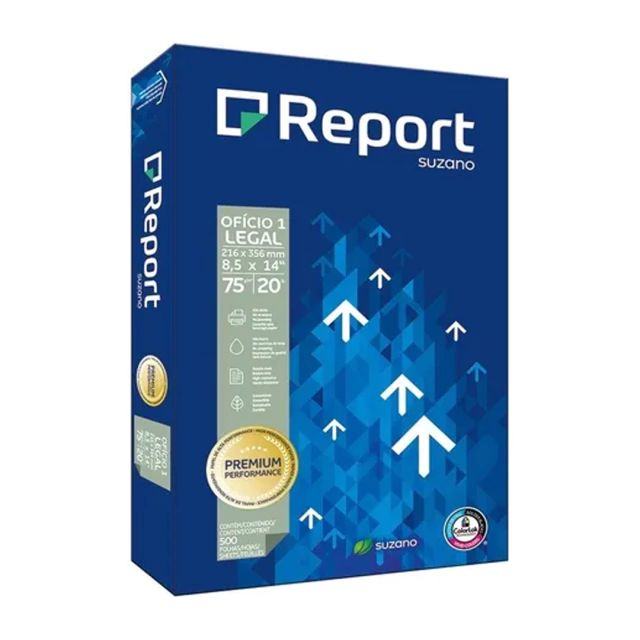 Resma Papel Oficio 1 216mm x 356mm Report Premium 75 Grs x 500 Unidades Suzano