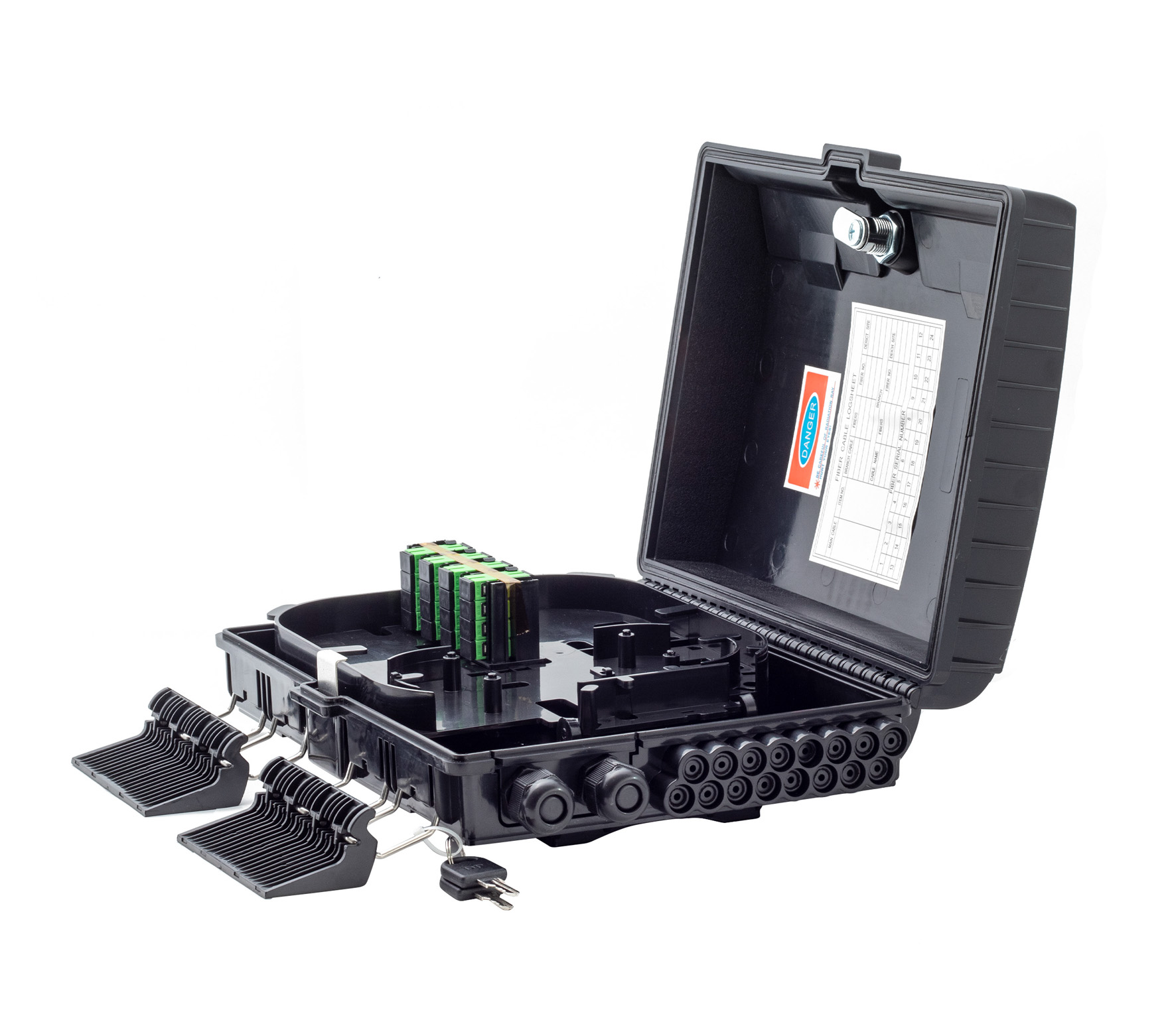 FBD Caja Exterior FTTH 2X16 C/Agarre Reforzado Negro (GLC-FDB-001-04)