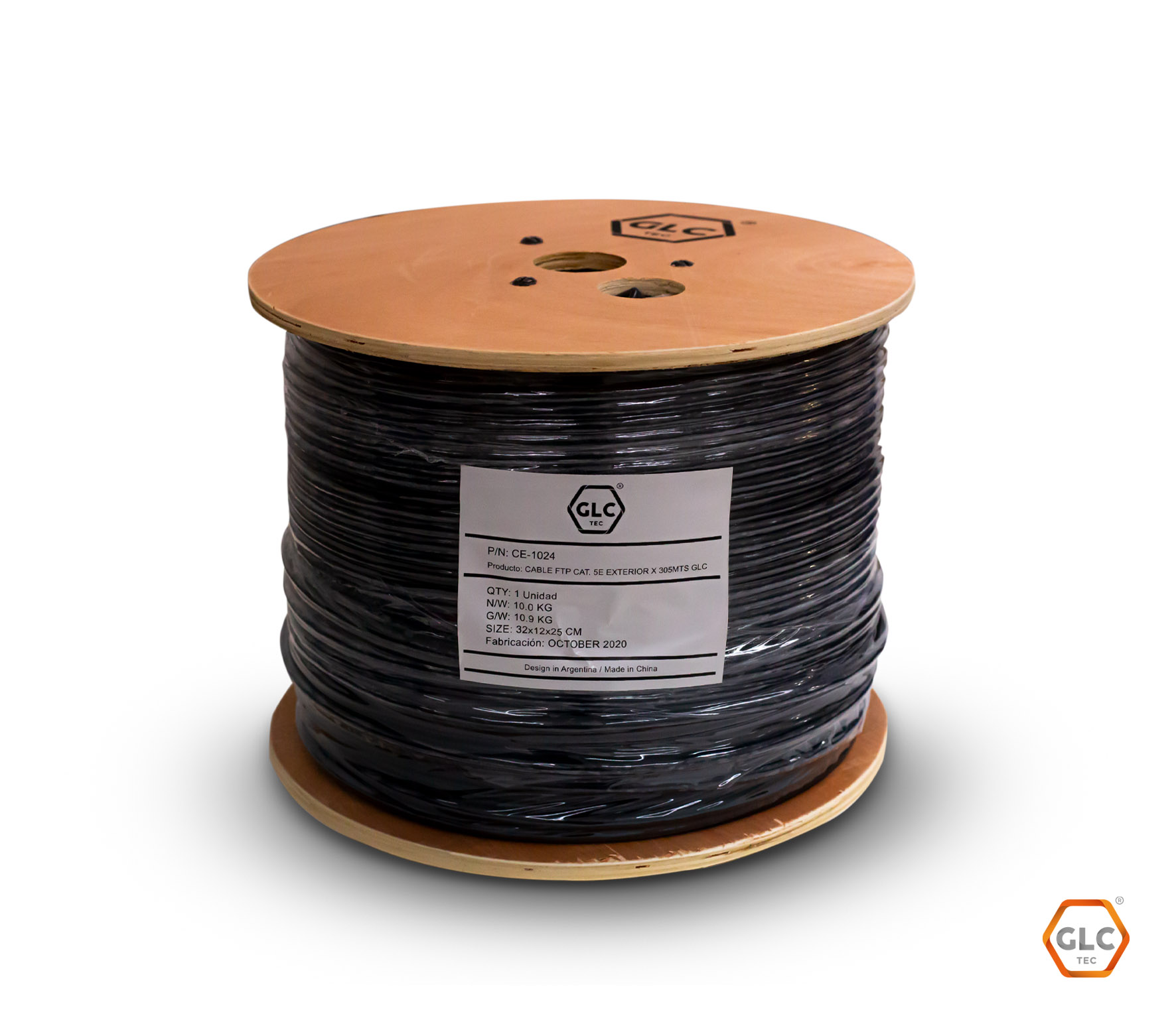 Cable FTP GLC Exterior Cat5e X 305 Mts (CE-1024) Doble vaina