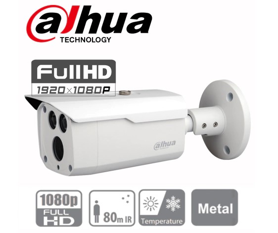Camara CCTV 3.6 Mm Bullet 80mts HD Exterior Dahua (DH-HAC-HFW1200DP-0360B-S4/S5)
