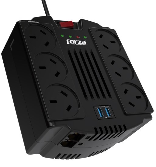Estabilizador Forza 1200va con 2 Puertos USB (FVR-1202USB-A)