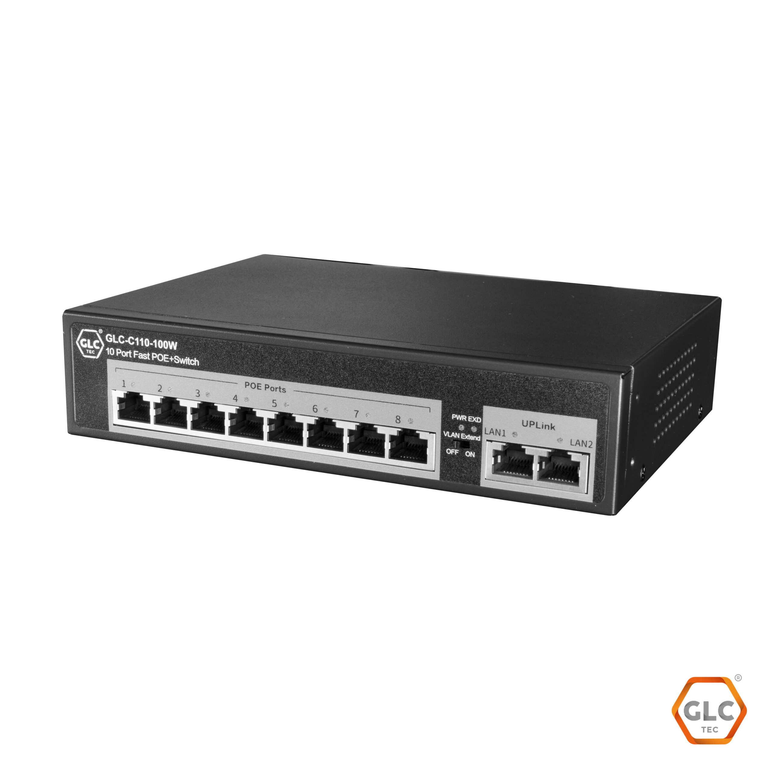 Switch 10 Puertos Fast 8POE 10/100M +2 pot 10/100 uplink GLC (GLC-C110-100W)