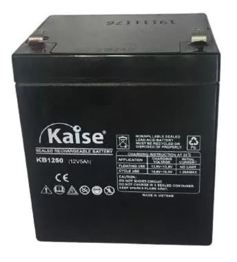 Bateria 12V 5A Para Ups y Alarma Kasie (KB1250) 10cm Alto/9cm Ancho/7cm Prufundidad