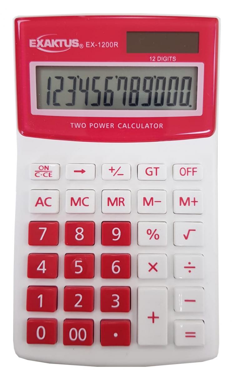 Calculadora Exaktus EX-1200R Roja