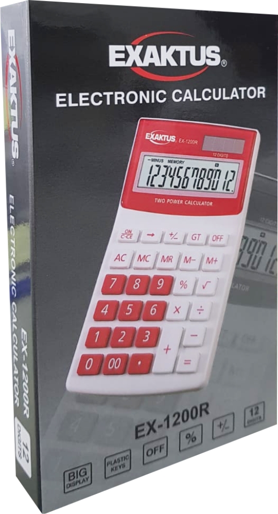Calculadora Exaktus EX-1200R Roja