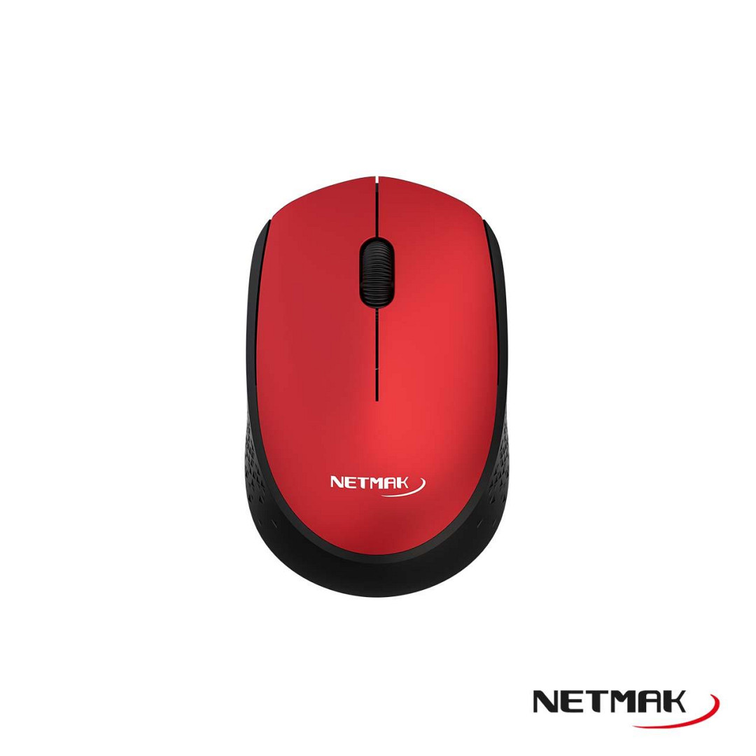 Mouse Inalambrico Netmak (NM-M680-R) Rojo