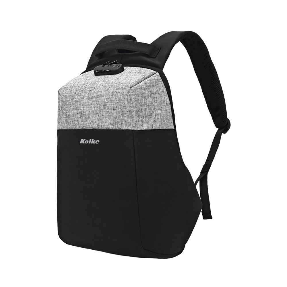 Mochila Kolke 15.6" Anti Robo C/Candado KVM-532 (630124) Gris-Negro
