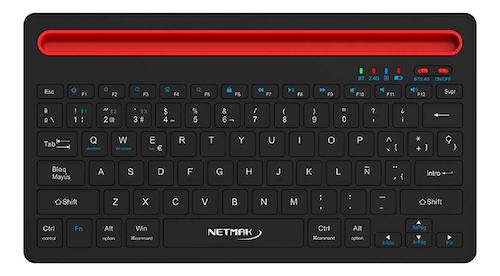 Teclado Bluetooth 5.0 Recargable Netmak Negro (NM-KB650)