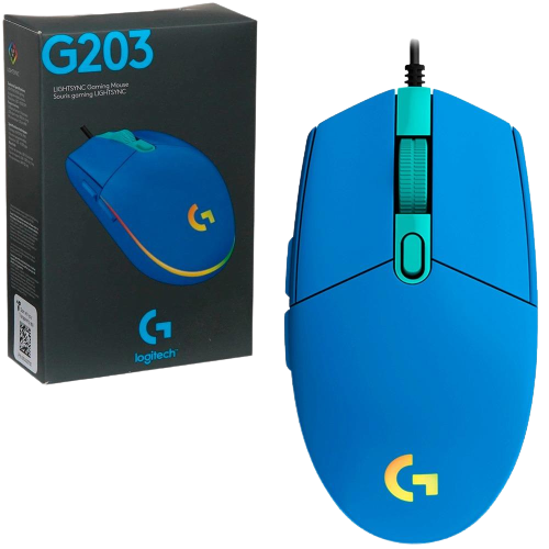 Mouse USB Gamer Logitech G203 (910-005795) Lightsync Blue
