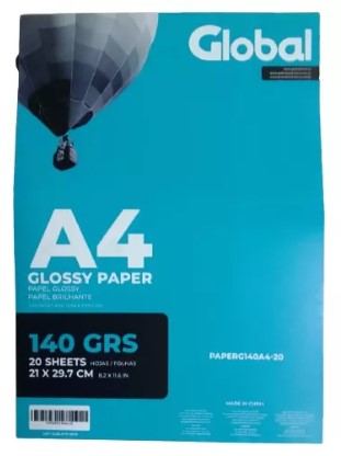 Resma Papel A4 Fotografico Global 140 Grs x 20 Unidades