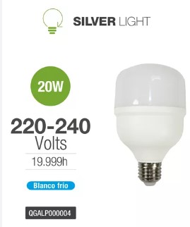 Lampara Led 20w/114w 6500K Luz Fria Silver Light (QGALP000004)