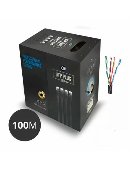 Cable UTP PLUS 100mts Cat5 0.48mm Vaina Simple Exterior (CCA-N-100)