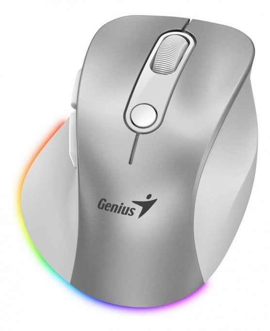 Mouse Inalambrico Genius Rs2 Ergo 9000S Pro Silver RGB (31030039402)