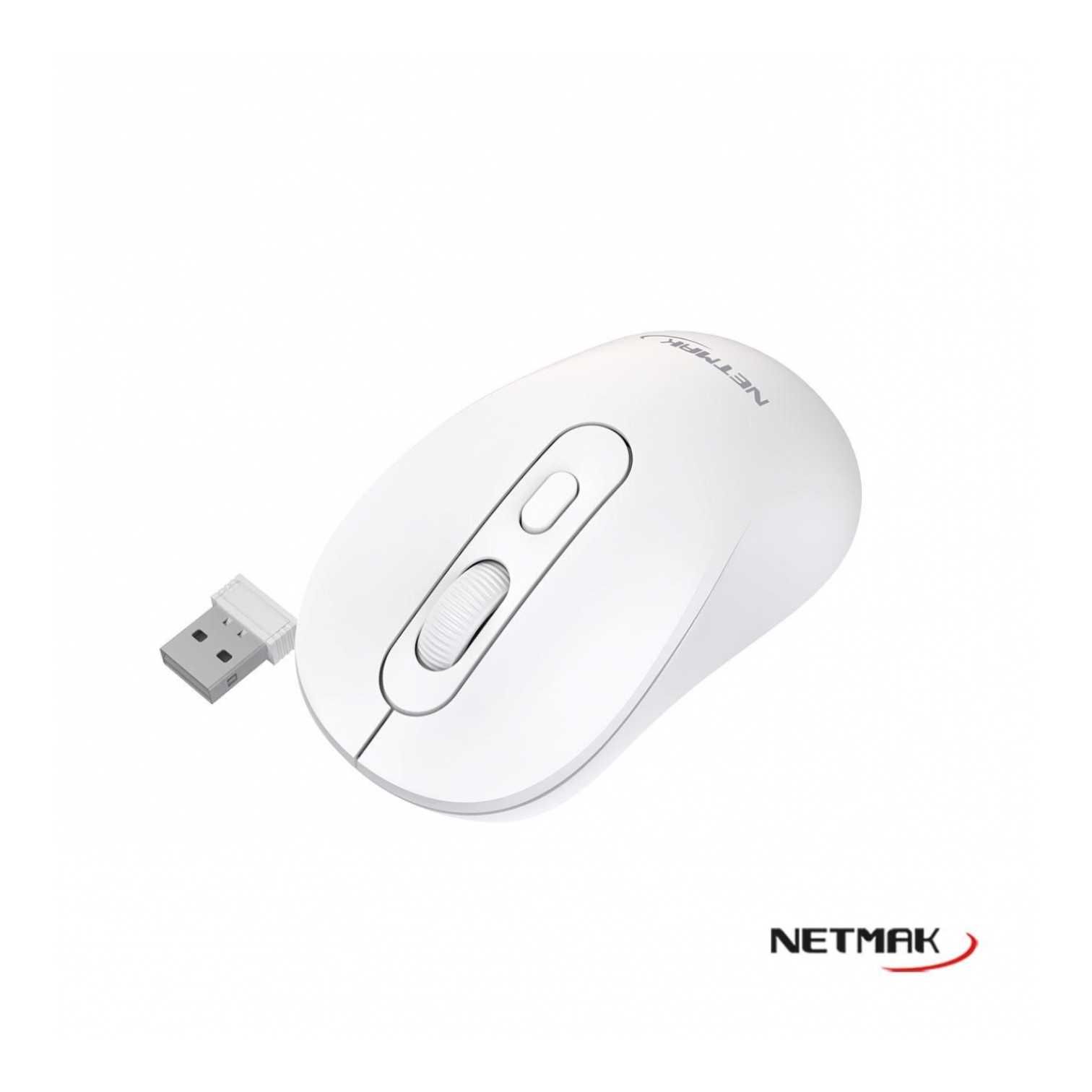 Mouse Inalambrico Optimize Netmak Bateria recargable (NM-M640-W) Blanco