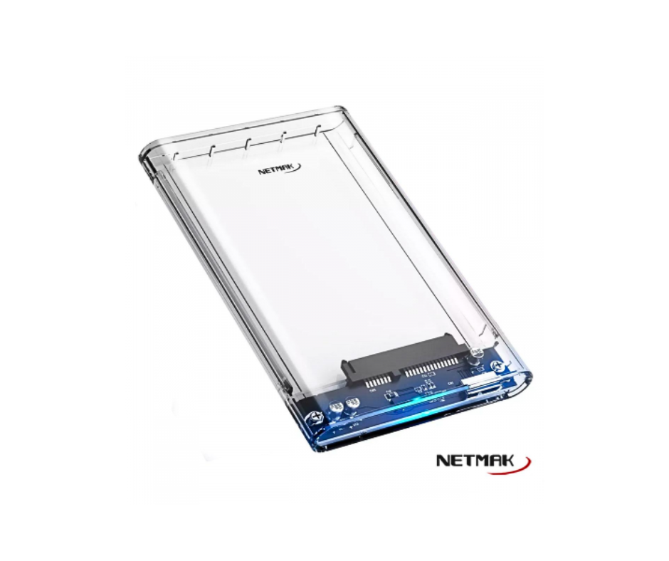 Carry Disk Externo Sata 2.5" USB 3.0 Transparente Netmak (NM-CASE-TR)