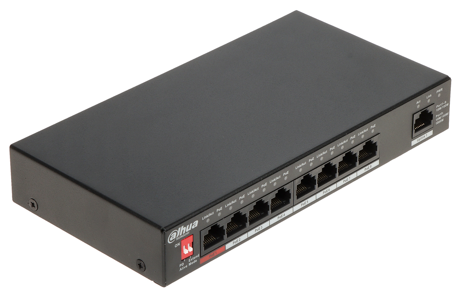 Switch 9 Puertos - PoE Dahua (DH-PFS3009-8ET1GT-96-V2)