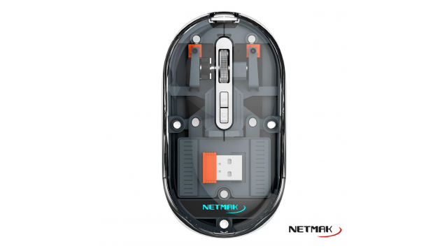 Mouse Inalambrico Transparente 2.4Ghz/Bt5.0 Gris (NM-M670-S)