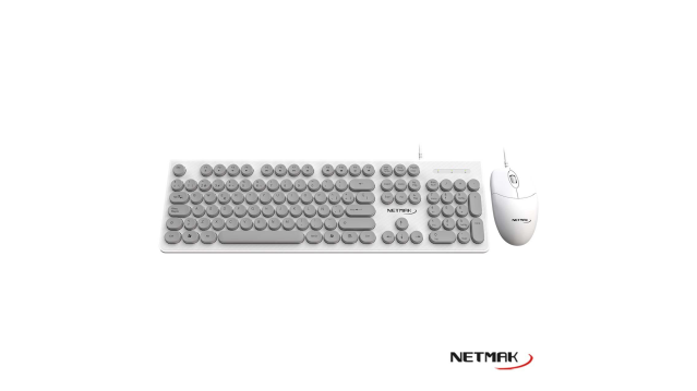 Teclado y Mouse USB Netmak (NM-KB258-W) BLANCO