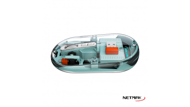 Mouse Inalambrico Transparente 2.4Ghz/Bt5.0 Azul (NM-M670-B)