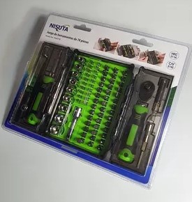 Kit de Destornillador con Cricket y Puntas de 78 Piezas Nisuta (NSKD78)