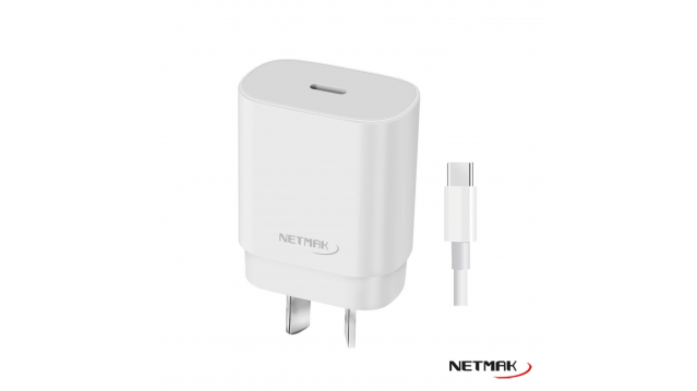 Cargador Usb-C Pd 30w con Cable Tipo-C Netmak (NM-CP2)