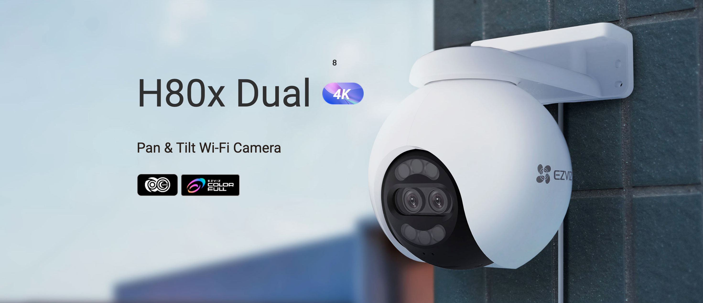 Camara Domo Inteligente Smart Ezviz H80x Motorizada Ext 4k (CS-H80x) R100-8G82WKFL