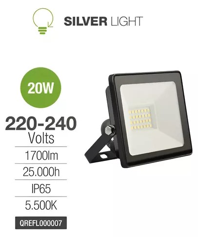 Reflector Led 20W Luz Fria SilverLight (QREFL000007)