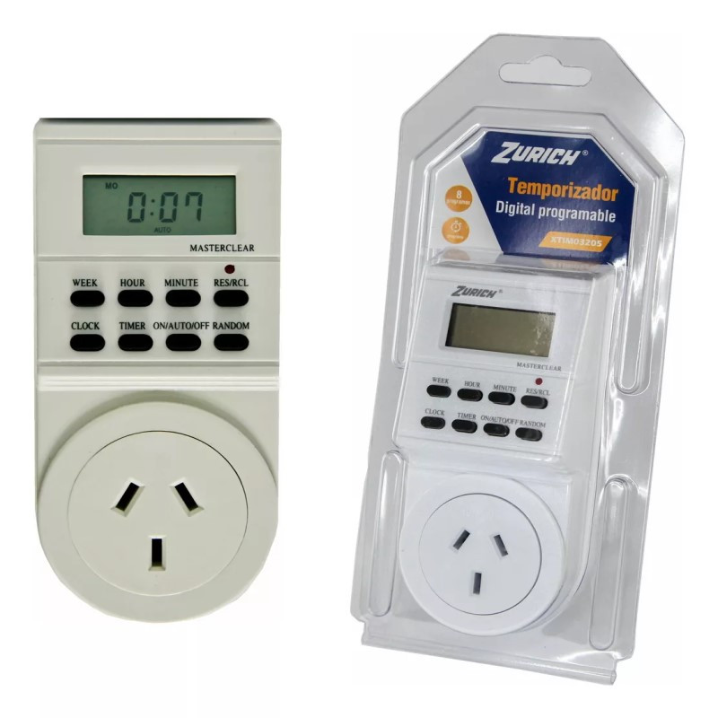 Timer Digital Programable 220V Zurich (XTIM03205)