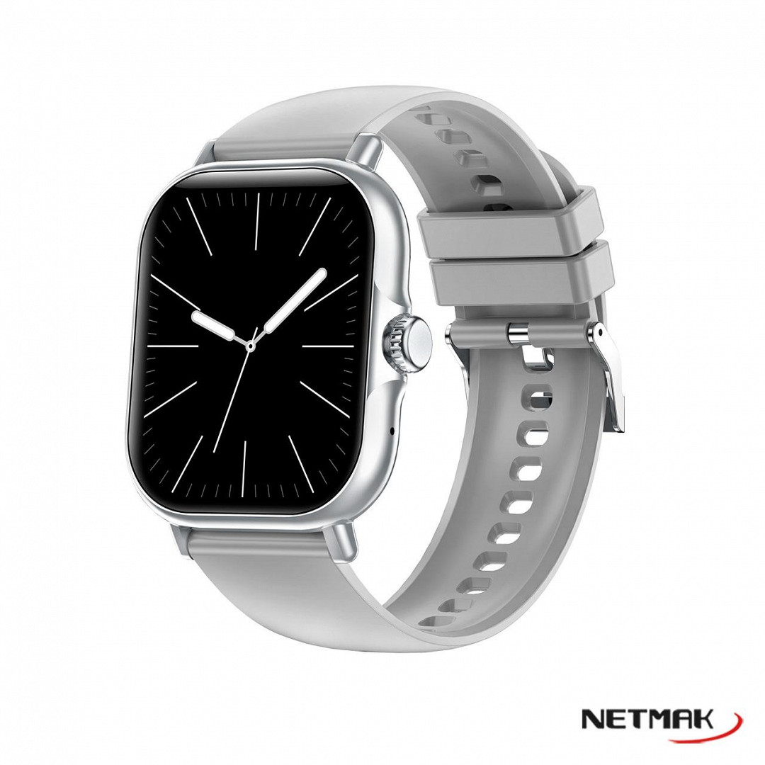 Smartwatch Bluetooth 2" 5.3 Netmak (NM-ACTION-S) Gris