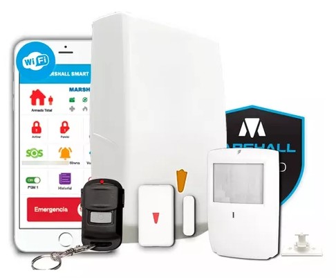 Kit de Alarma Marshall IP GO PLUS 1 Iris Pet RF/Marshall IP/1 Pulsar RF/1 Remo Cover/Bateria/Cartel
